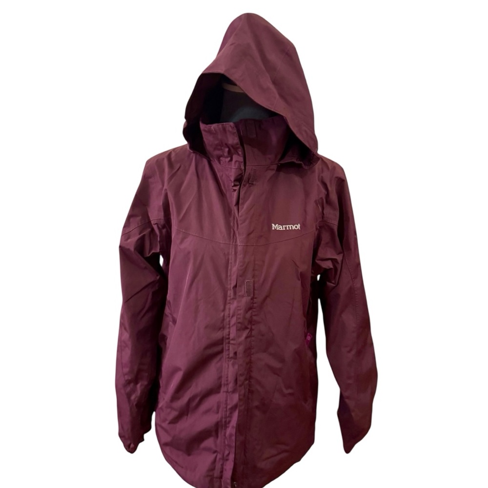 Marmot Burgundy Hooded Rain Jacket